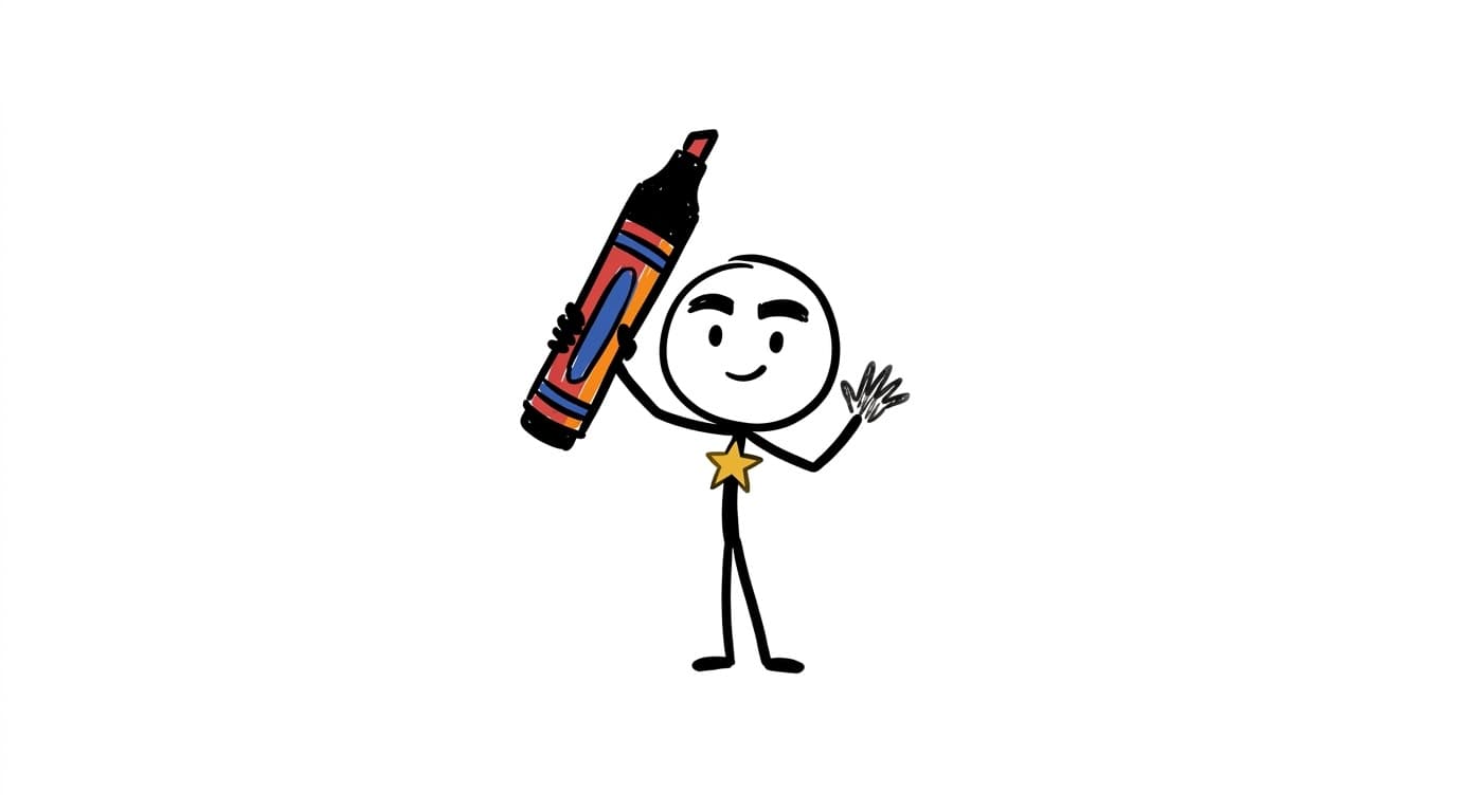 DoodleReel mascot waving